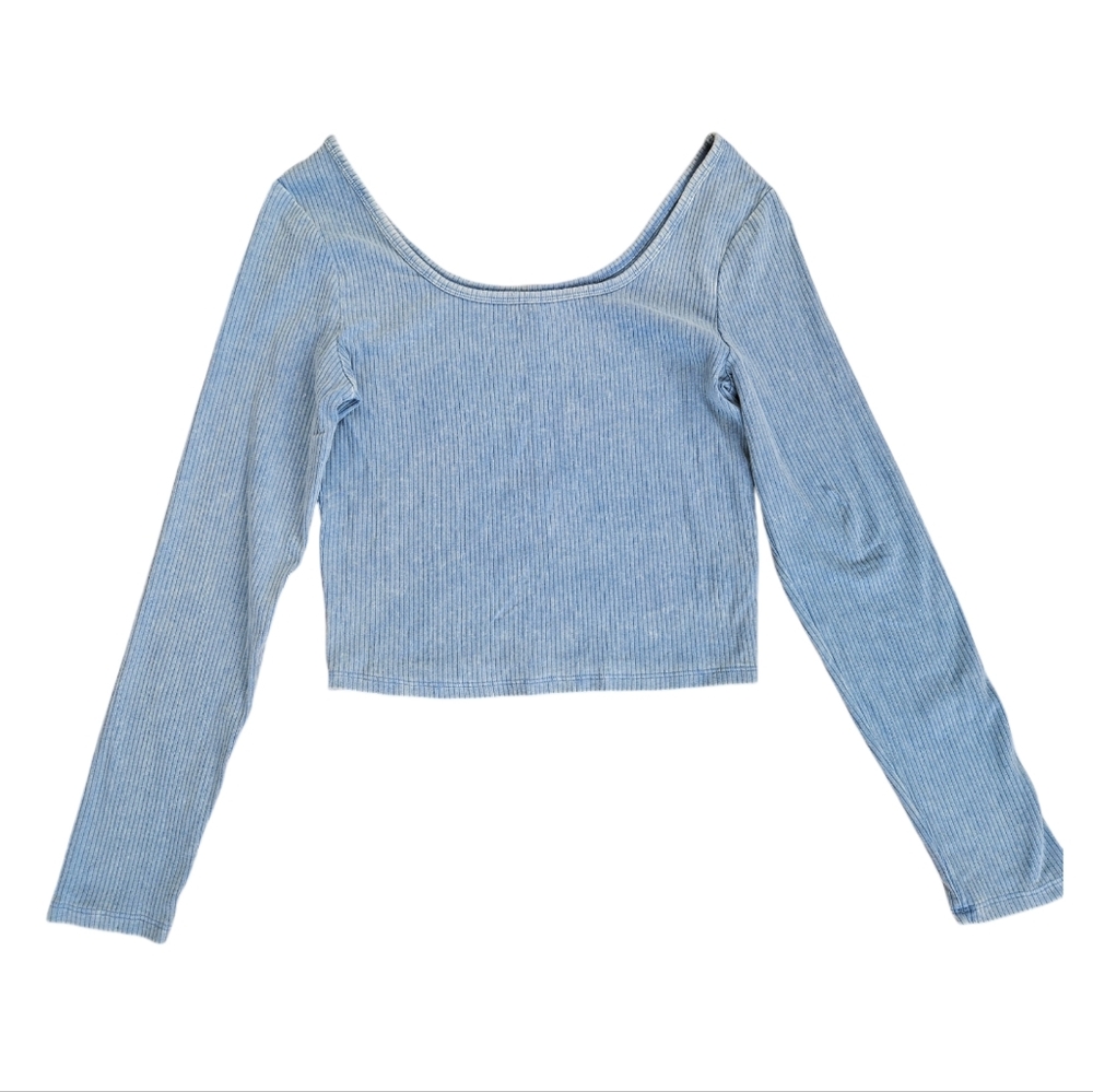 Wild fable Long-Sleeve cropped ribbed shirt large juniors